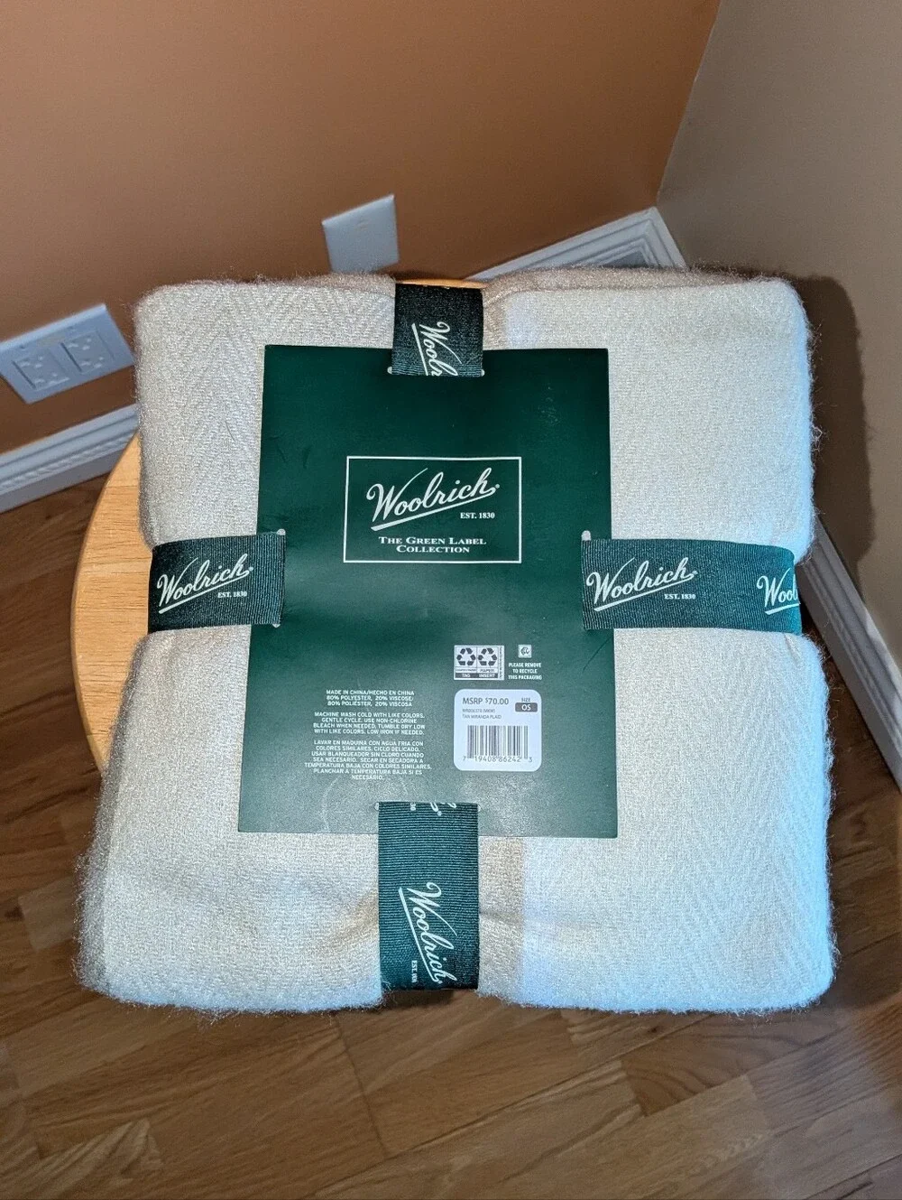 NEW Woolrich Tan Miranda Plaid Scarf Wrap